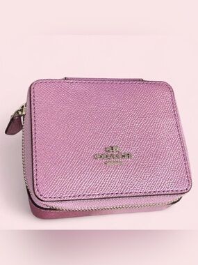 Coach Pink Metallic Mini Jewelry Box